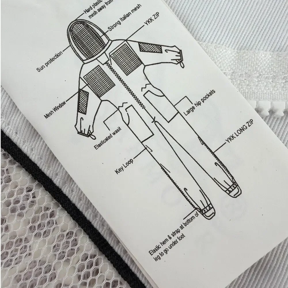 OZ ARMOUR Poly Cotton Semi Ventilated Beekeeping Suit White Size L